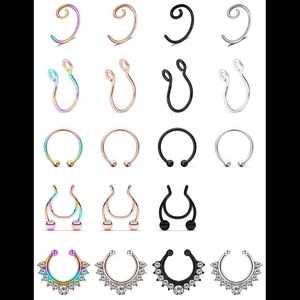 Fake Nose Rings (19 pcs)